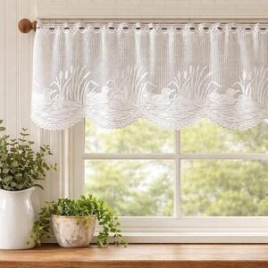 Vintage Lace Duck Valance – Cottagecore Farmhouse Kitchen Curtain